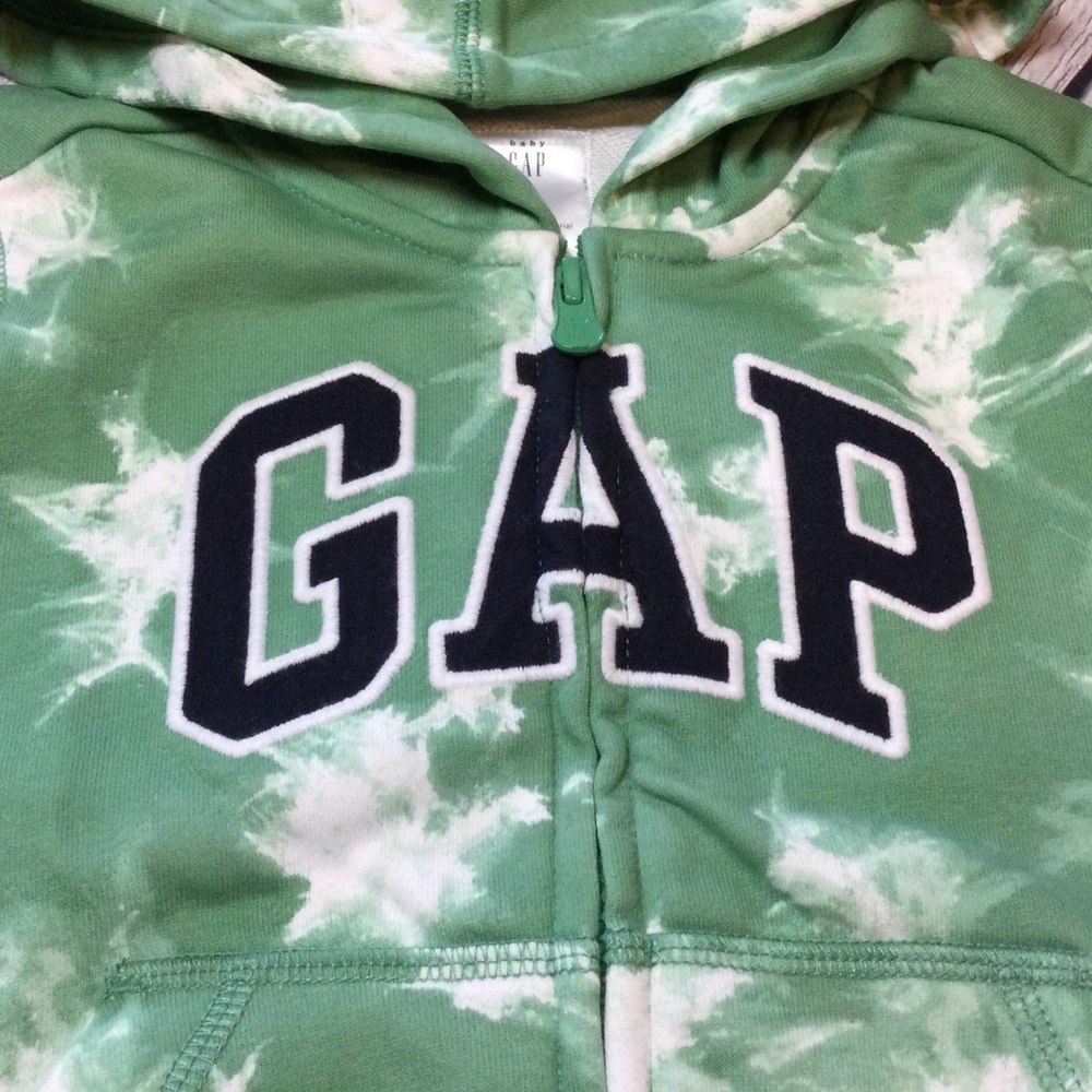 Gap Boys 2T 3T 4T 5T Green & White Tie-Dye Sweatshirt & Sweatpants Outfit. NWT - Picture 4 of 5
